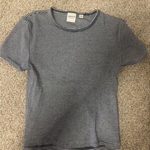 Aritzia Homestretch XS Navy/White Striped Tee